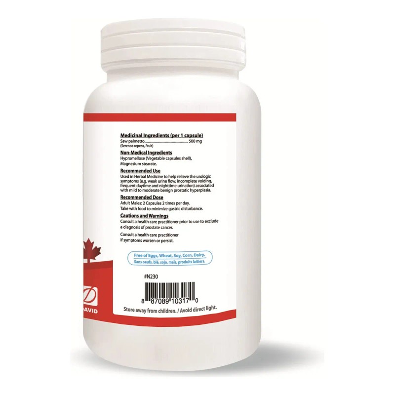 Nutridom Saw Palmetto 500mg Suplemento Próstata 120 Cápsulas