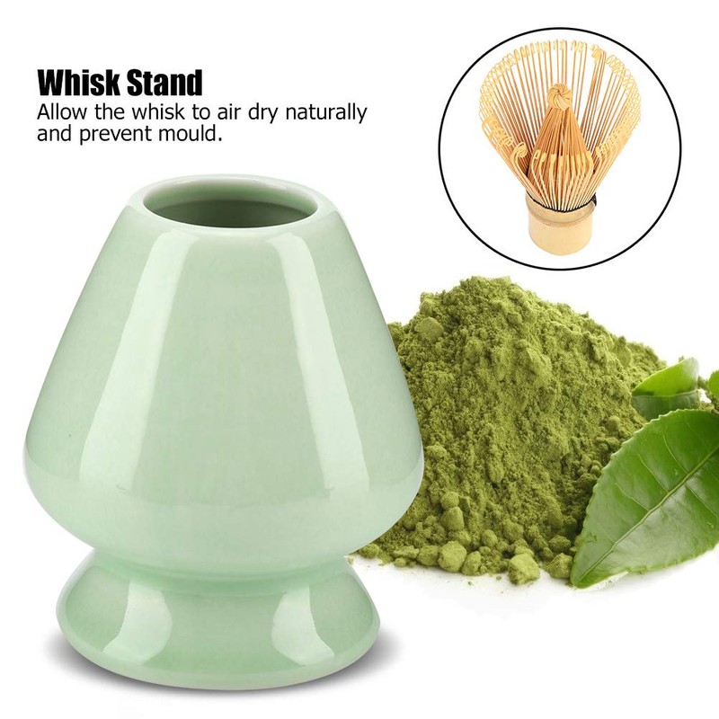 TOPINCN Matcha Tea Whisk Holder Ceramic Matcha Whisk Stand Japanese