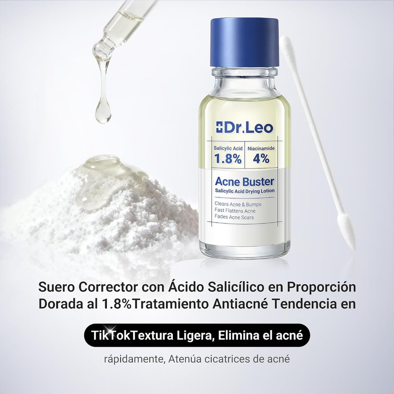 Dr.Leo Loción Secante Antiacné, Ácido Salicílico 1.8% y Niacinamida, 20