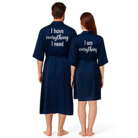 Jecery 2 Pcs Satin His and Hers Robes Set I Have Everything I Need Matching Robes for Couples Women Man Wedding Engagement Bridal Shower Gifts