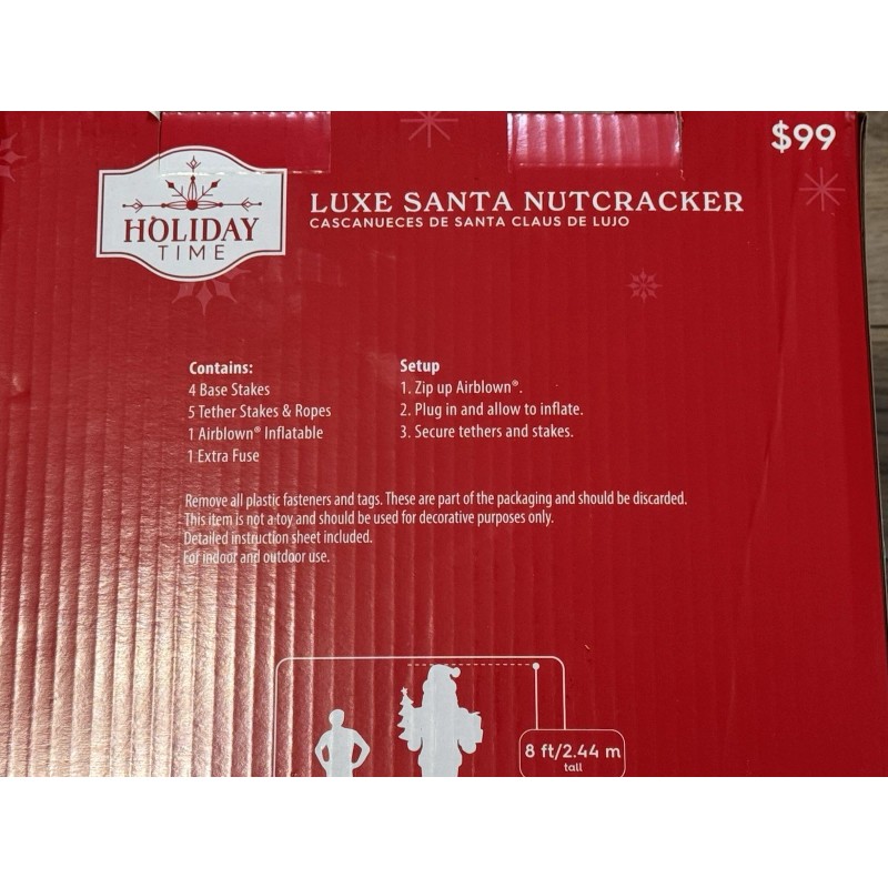 Holiday Time 🎁 8 Ft Santa Inflatable Xmas Holding Christmas🎄