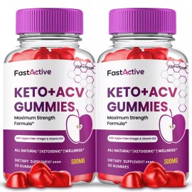 Fast Active Keto ACV Gummies, Max Strength Supplement, FastActive ACV (2 Pack)