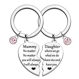 JETTOP Mummy Gifts from Daughter Mummy Mum Mothers Day Gift Keyring Mummy Daugher Birthday Christmas Keychain