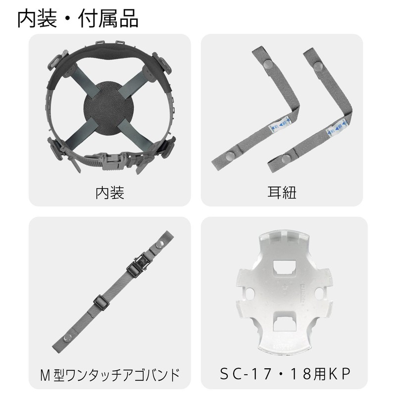 Midori Anzen Ventilation Helmet SC-17BV RA with KP White/Gray