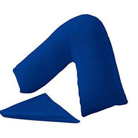 HOME ACE® Royal Blue Easy Care Poly Cotton V Shaped Pillowcase, Triangle Pillow Case Pregnancy, Maternity Neck Support V Pillow Cover, Back Support Orthopaedic Nursing V Pillowcases Covers Only