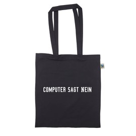 clothinx Computer says no - cotton bag, black, Langhenkel