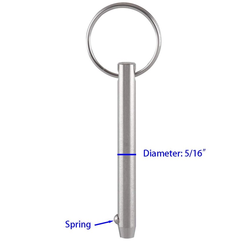 4 Pack Quick Release Pins, Diameter 5/16"(8mm), Usable Length: 2-1/4"(57mm),