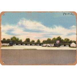 10 x 14 METAL SIGN - Texas Postcard - Bob Hope Motel - Vintage Rusty Look