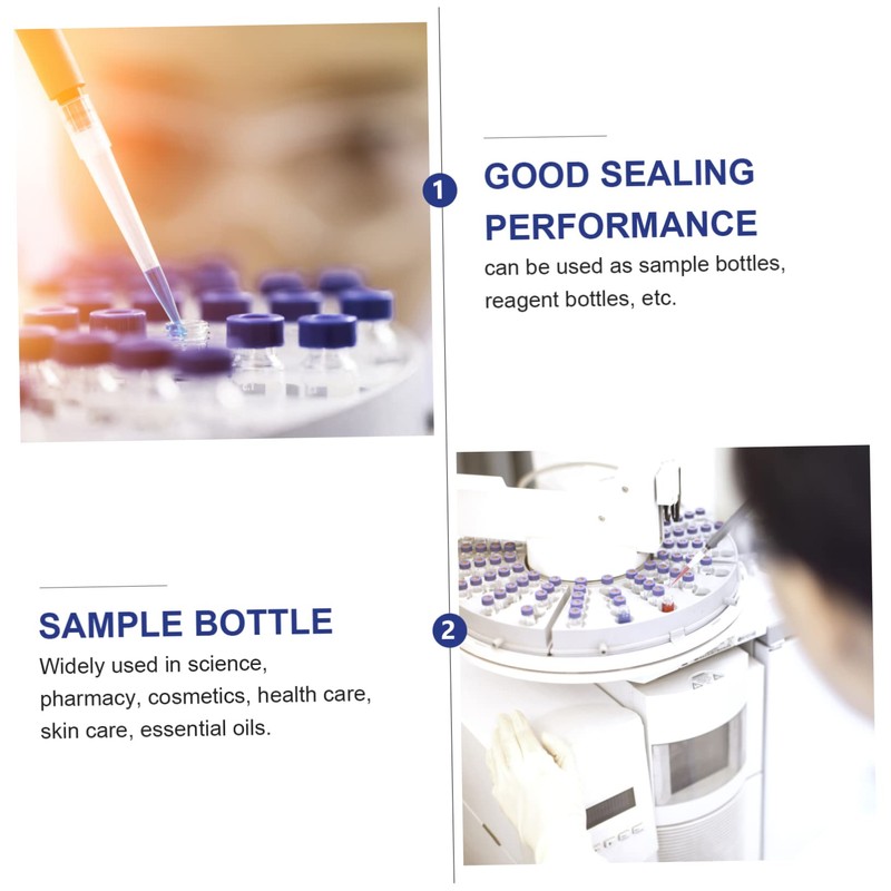 Ciieeo 100Pcs Sample Vials with Transparent Chromatography Bottles for Lab