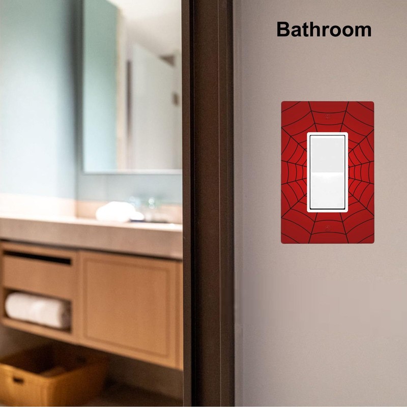 Mdulftar Red Spider Web Single Rocker Wall Plate 1 Gang