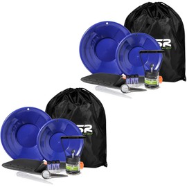 ASR Outdoor Gold Panning Kit Gold Rush Prospecting Tools Accessories 10pc - Blue (Pack of 2)