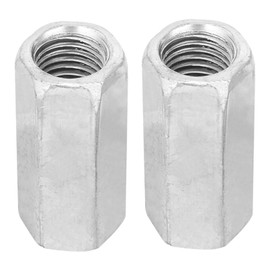 2pcs Zinc Plated Steel M16*50 Long Hex Nut Hexagonal Thread Nut Threaded Fasteners Screw Zinc Extended Screw Wire Connecting Rod Connection Cap Joint Nut