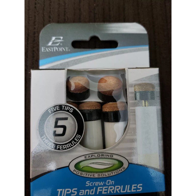 Eastpoint NEW Pool Cue Screw on Tips and Ferrules