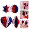 iplusmile 4pcs Independence Day Honeycomb Ornaments Patriotic Decorations for July