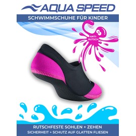 Aqua-Speed NEO SOCKS | aqua socks | children | women | men | Neoprene socks | Non-slip sole | Elastic | Light | Colour 19 Black/Pink | Size:20/21