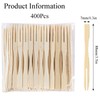 Wooden Fruit Forks,400 Pcs Mini Two Prongs Wooden Cocktail Fork