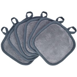 BloomSesame Microfibre Make-Up Cloth, Reusable Microfibre Face Cleansing Cloth, Make-Up Remover Cloth, Grey (5 x 5 inch, Pack of 6)