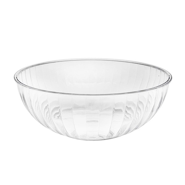 Party Essentials Hard Plastic 192 OZ./6 QT/1.5 Gallon Large Serving Bowls for Punch/Salad/Snack/Treat/Fruit, 3-Count, Clear