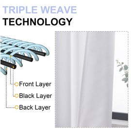 Simplebrand - Cenefa de color blanco puro para ventanas, cortinas de filtración de luz corta para cocina/ventanas pequeñas con bolsillo para barra, cenefa de cortina sólida con aislamiento térmico