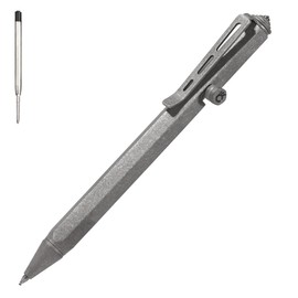 Cool Hand 5.2'' Bolt Action Pen, Titanium Alloy EDC Metal Pen, Ballpoint Ink Refillable, with a Refill, Stone Wash Finish Dark Gray