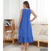 QRRLUEN - Camisón sin mangas para mujer, camisón largo de