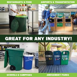 Simply Bio 96 Gallon Compostable Trash Bags Liners Flat-Top, Heavy Duty Extra Thick 1.57 Mil, 363.4 Liter, 40 Bags, Lawn, Yard, and Restaurant Use, ASTM D6400, US BPI, OK Compost Home Certified