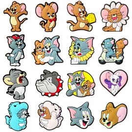 Tom Jerry Charms 16pcs Different Decoration for Teens Adults Clog Accessories Party Favor