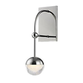 Hudson Valley Lighting 1221-PN Boca - 1 Light Wall Sconce 13.25 inches Tall and 4.5 inches Wide - Polished Nickel