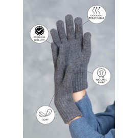 KNITAS Knitted Wool Finger Gloves for Baby Children I Warm Double Layer Winter Gloves for Boys and Girls 1-2 Years I Comfortable Soft Gloves, gray