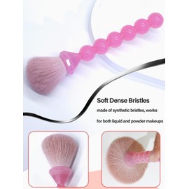 COSHINE Juego De 10 Brochas De Maquillaje Con Diseño Único De Diamantes Y Perlas, Perfecto Para Polvos, Corrector, Rubor Y Sombras De Ojos (Rosa)