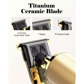 OriHea Pro Li Clippers, T-Blade Trimmer Hair Clippers for men, Cordless, Gold