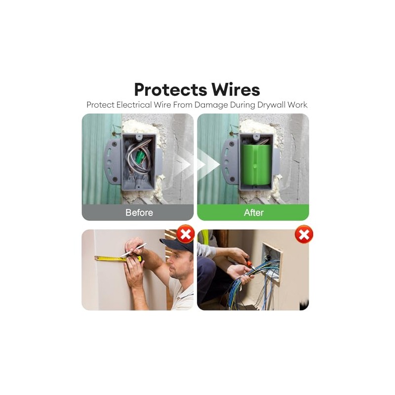 6 Pack Drywall Outlet Marker - Protects Wires During Sheetrock