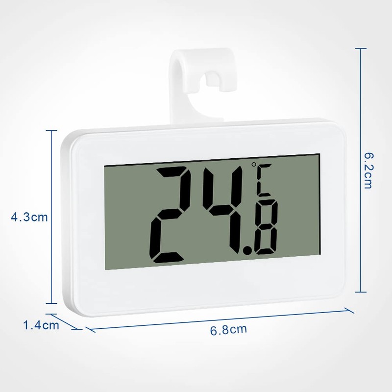 OFFCUP Fridge Thermometer Digital, 2pcs Refrigerator Thermometer, LCD Digital Waterproof