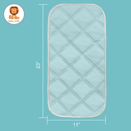 Sunny zzzZZ 6 Pack Baby Waterproof Changing Pad Liners - Quilted Thicker Ultra Soft Changing Table Cover Liners - Durable & Easy to Clean - Blue - 23" x 11"