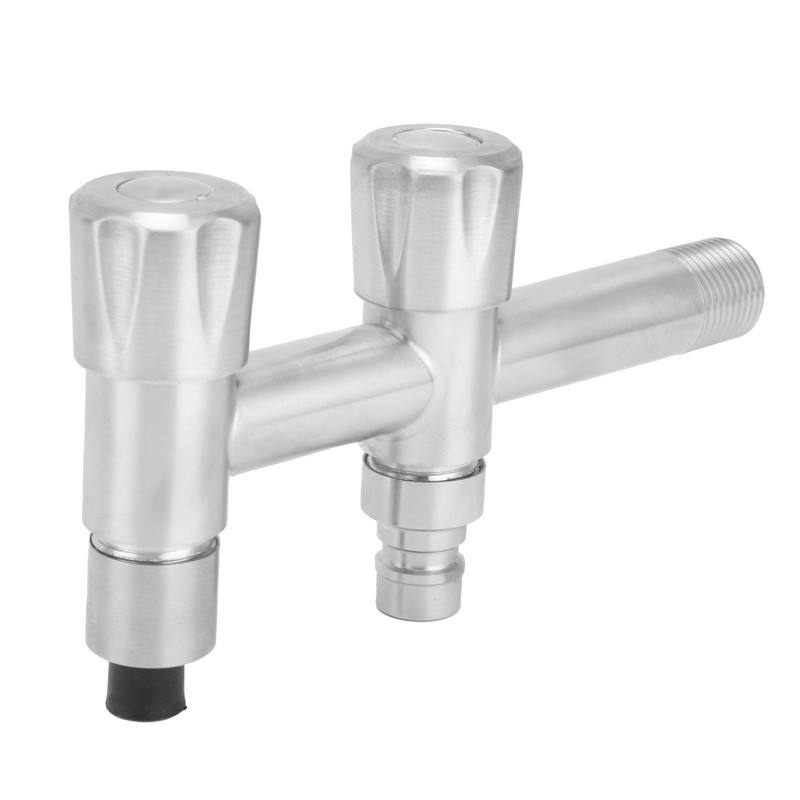 G1/2 Stainless Steel Faucet 1 Inlet 2 Outlet Washing Machine