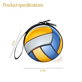 Volleyball Coin Purse Small Round Wristlet Coin Pouch for Earphone Volleyball Storage Bags Wallets Organizer Portable Change Purse Sports Party Favor Bags for Girls Boys Birthday Gifts Ideas