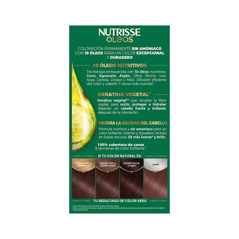Tinte para cabello Nutrisse Oleos sin amoniaco 6.21 rubio oscuro