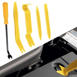 QZTYTY 5PCS Auto Trim Removal Tool kit, Clip Removal Tool, Automotive Interior Fastener Puller Remover Body Repair Set, Car Accessories No Scratch Pry Tool for Car Panel and Dashboard Removal (Yellow)