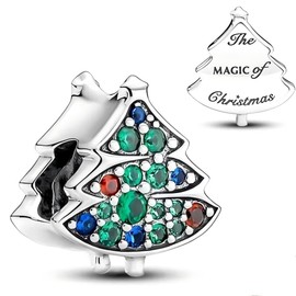 Yuscorai Christmas Set Charms Compatible for Bracelets and Necklaces Christmas Fashion Jewelry Women's Bead Charms 925 silver zirconia