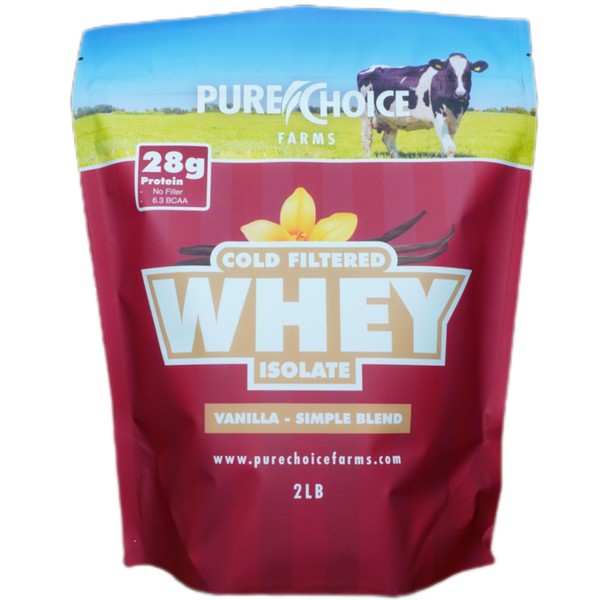 Pure Choice Vanilla Whey Protein Isolate Powder, 28g Protein, Undenatured