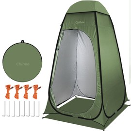 Chihee Outdoor Privacy Shelter Pop Up Camping Bathroom Tent Pod Portable Changing 1 Room Instant Camp Toilet Stall Shower Tents Dressing Room Foldable with Cover Floor Carry Bag Hiking Fishing