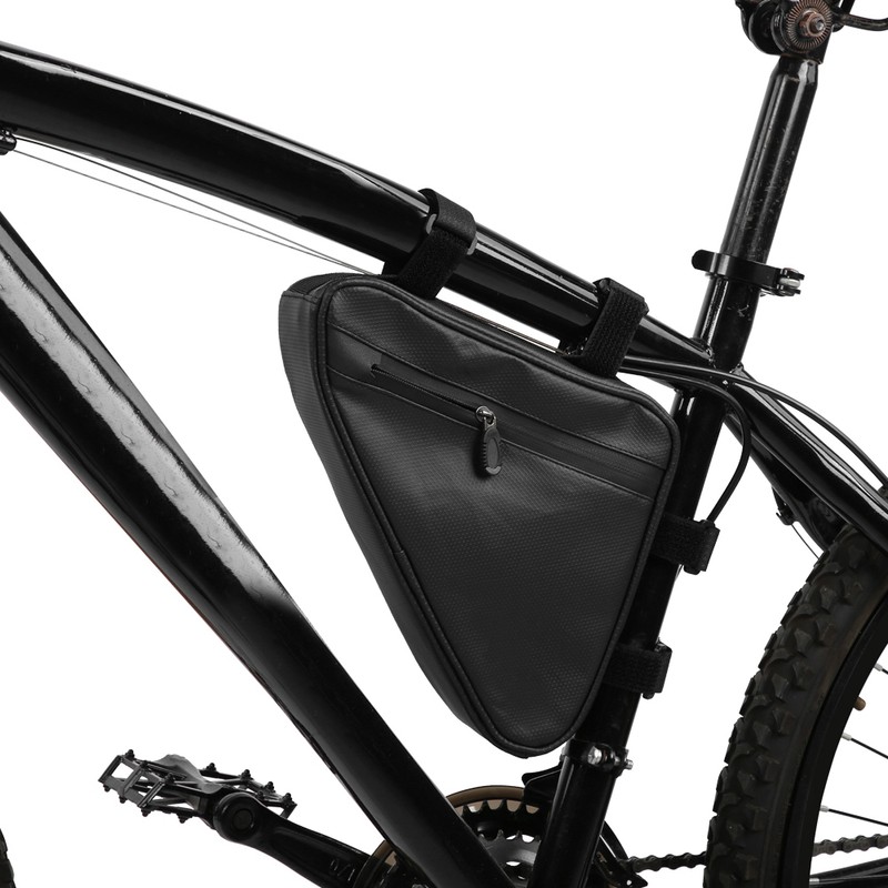Black Tear Resistance Nylon Triangular Bicycle Kettle Front Beam Bag