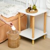 Ctosree 1.3 Gallons Small Wicker Trash Can with Lid Handle