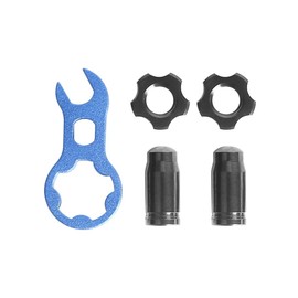 Bicycle Presta Valve Caps, Titanium Alloy French Valve Cap Set, Bicycle Valve Caps Valve Core Wrench and Valve Nut for MTB BMX Road Bike Motorcycle