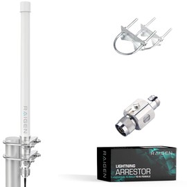 RAIGEN Helium Miner 5.8dbi Antenna LoRa 915 MHz Outdoor Lightning Arrestor Omni-Directional HNT Hotspot for Nebra, RAK, Bobcat, Syncrob, and Sensecap [Cables Sold Separately] (5.8 dbi)