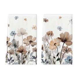 Artoid Mode Kazte Snowflakes Hello Winter Christmas Kitchen Towels Tea Towels 42 x 65 cm Scarf Xmas Decoration Towels Set of 2