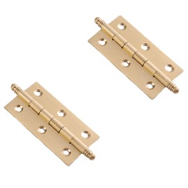 2 Pack Door Hinge Decorative Solid Brass Cabinet Cupboard Door Butt Hinges Furniture Folding Hinges Hardware Set (3 Inch)