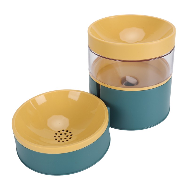 Pet Double Bowl Water Dispenser 1L Neck Protection Anti Tip