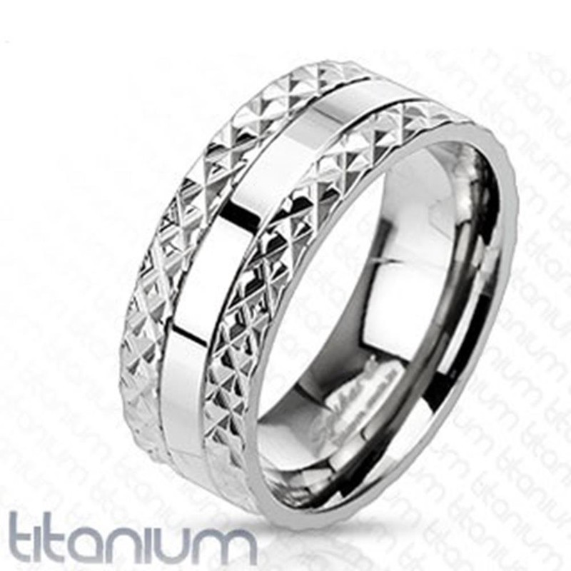 Paula & Fritz® Mens Silver Pyramid Design Titanium ium Grade