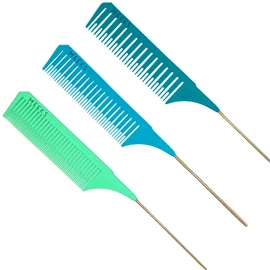 MEEKS Hair Foil Comb Set - 3 Different Sizes - Highlighting Comb, Weaving Comb, Balayage Comb, Babylight Comb, Teasing Comb, Rat Tail Hair Comb Gift Set